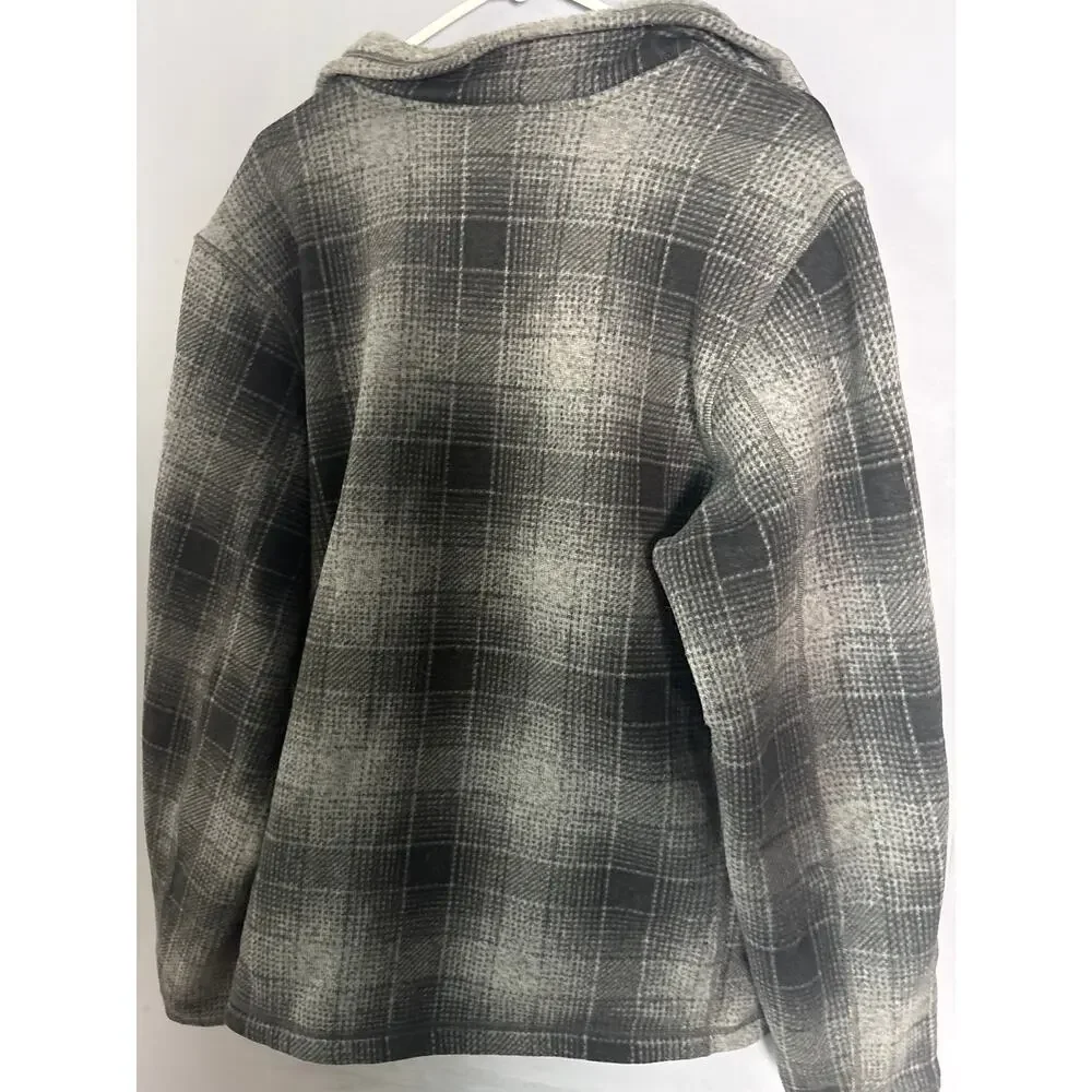 The North Face Gray Plaid Shirt Jacket Size L